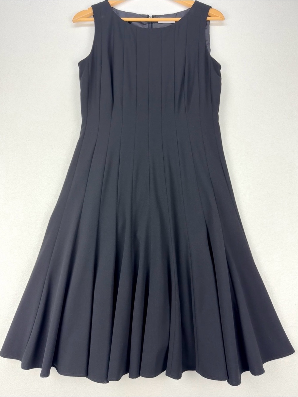 Calvin Klein Black Sleeveless Fit-and-Flare Dress Minimalist Wedding Guest